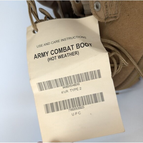 Army Combat Boot Vibram Sole Hot Weather Tan Suede Nylon – Size 4.5R NWT - Picture 2 of 7